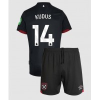 Echipament fotbal West Ham United Mohammed Kudus #14 Tricou Deplasare 2024-25 pentru copii maneca scurta (+ Pantaloni scurti)